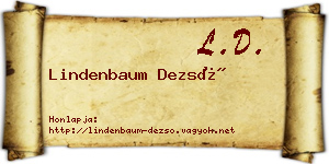 Lindenbaum Dezső névjegykártya